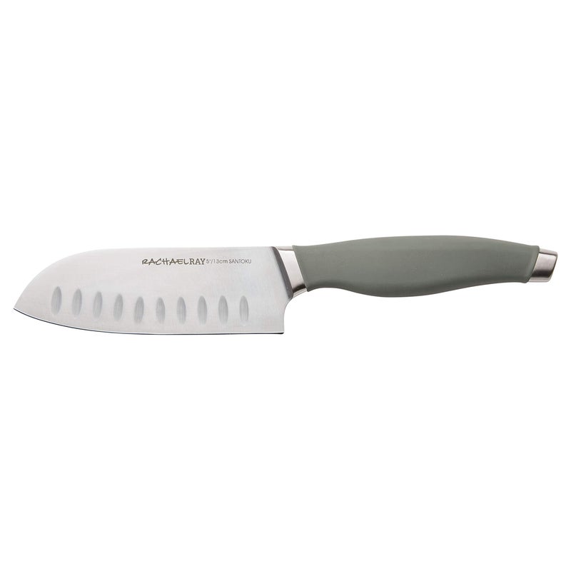 Rachael Ray Cutlery Japanese Stainless Steel Knives Set with Sheaths, 8-Inch Chef Knife, 5-Inch Santoku Knife, and 3.5-Inch Paring Knife, Gray - Image 4